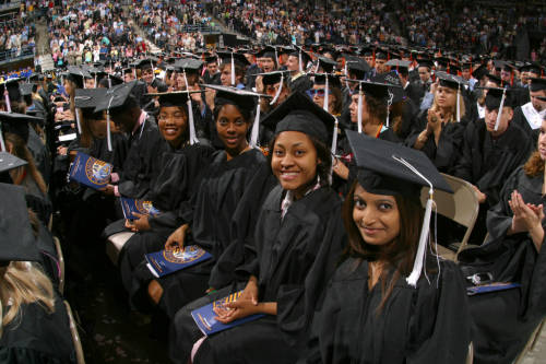 Students at Commencement 