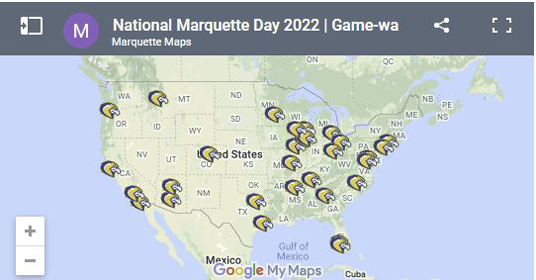 National Marquette Day Game-watching Map