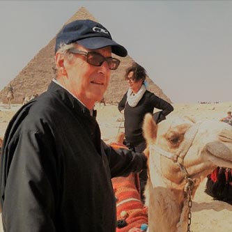 The Laganos with pyramid and camel in Egypt