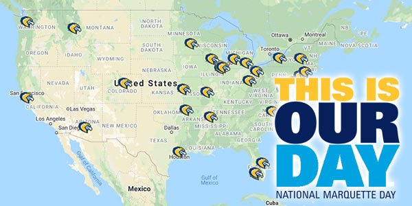 Google map of game-watching party locations for National Marquette Day